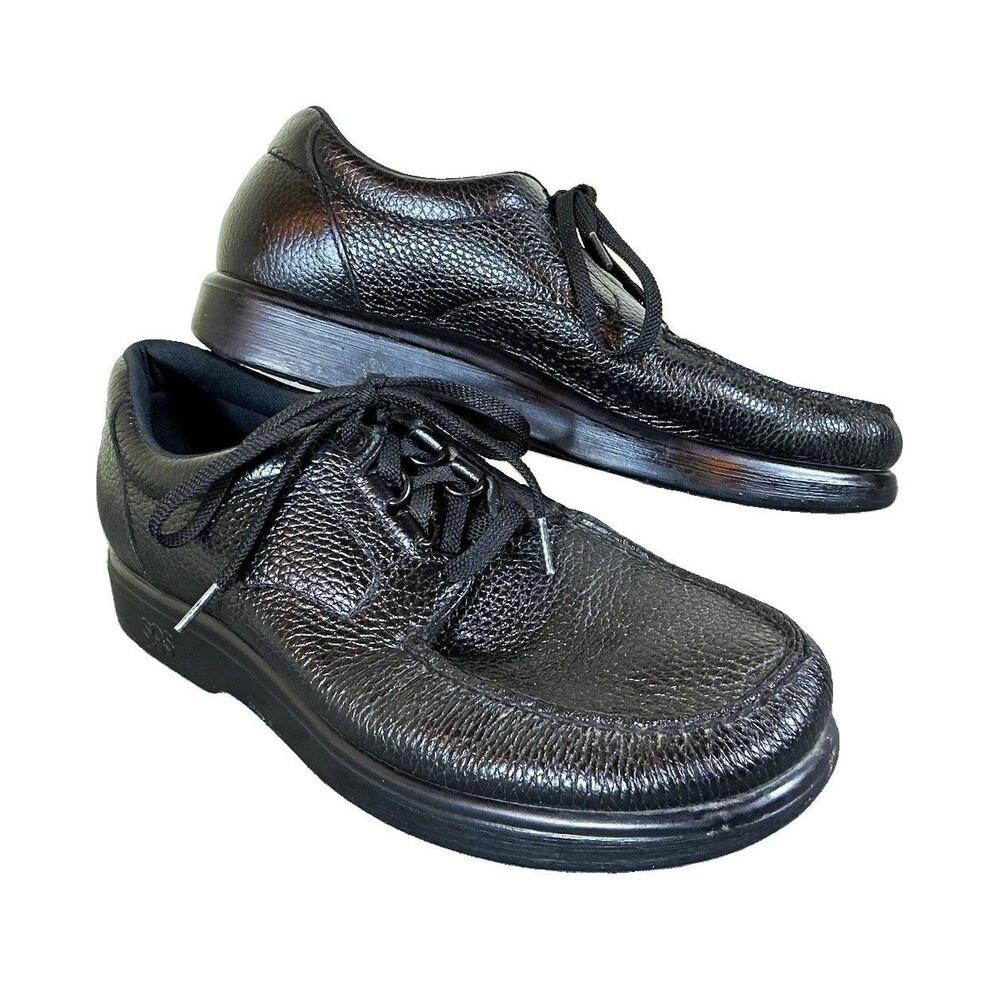 SAS Time Out 11 M Black Leather Shoes Orthopedic Comfort Lace UP Tripad Comfort